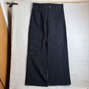Psylo Mens Y2K Black Paratrooper Wide Leg Paneled Utility Pants Size 36 XL